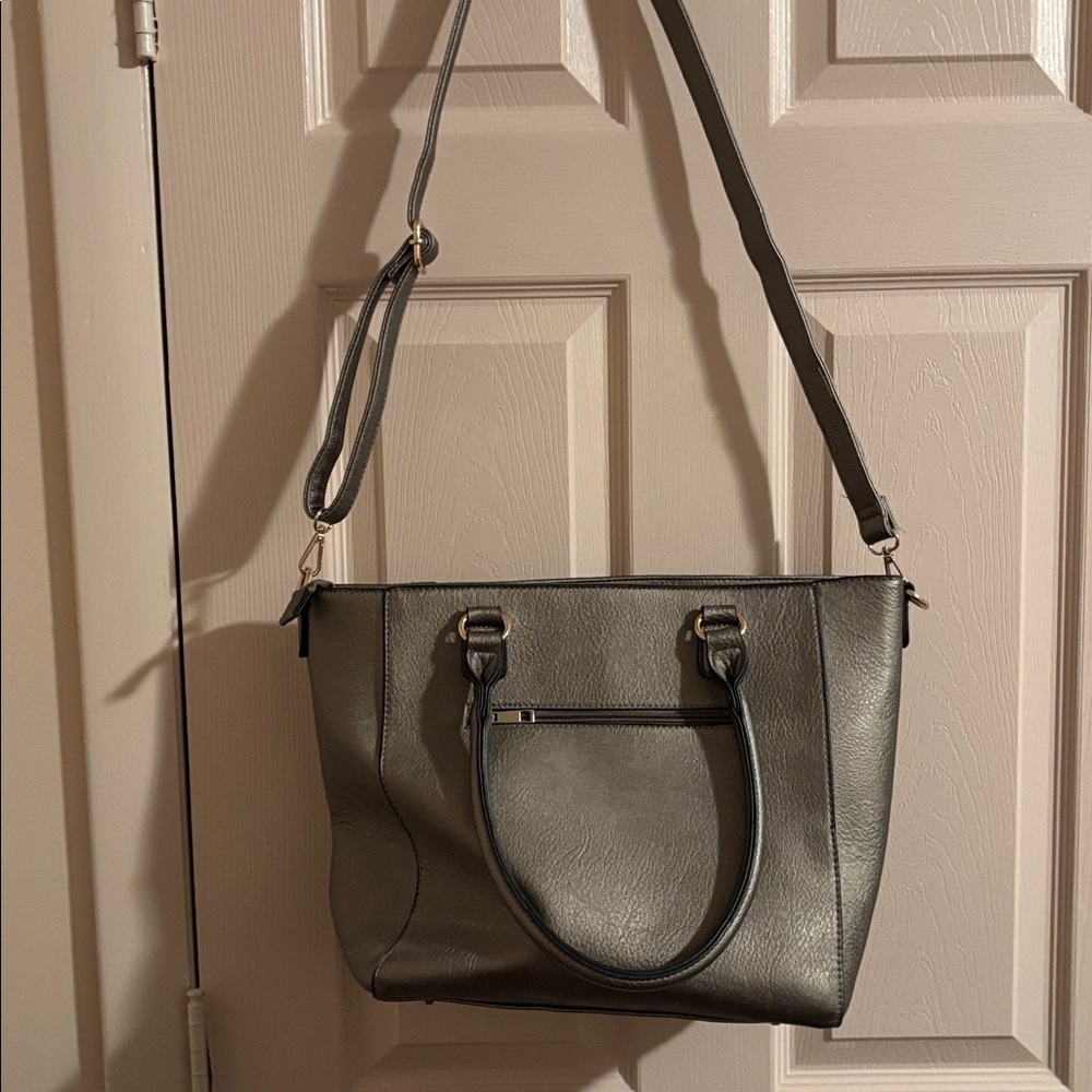 Mia Farrow gold  Leather Shoulder Bag